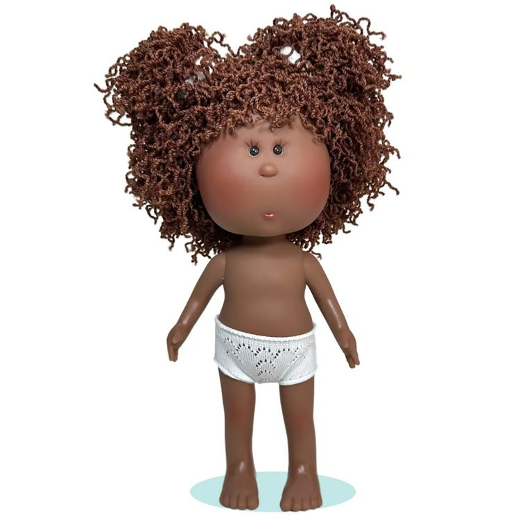 Muñeca Nines d'Onil 30 cm - Mia con pelo lana marrón - Sin ropa