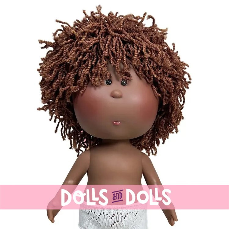 Muñeco Nines d'Onil 30 cm - Mio con pelo lana marrón - Sin ropa