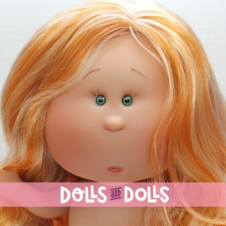 Muñeca Nines d'Onil 30 cm - Mia con pelo pelirrojo ondulado con mechas - Sin ropa