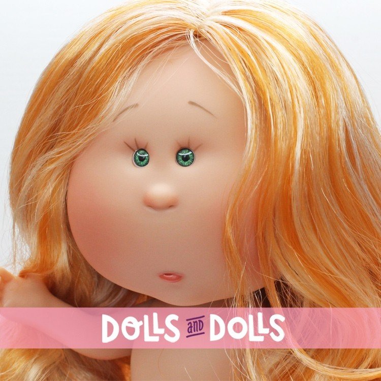 Muñeca Nines d'Onil 30 cm - Mia con pelo pelirrojo ondulado con mechas - Sin ropa