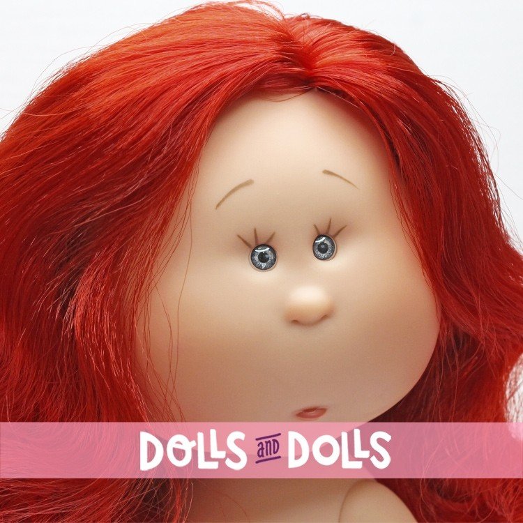 Muñeca Nines d'Onil 30 cm - Mia con pelo rojo ondulado - Sin ropa