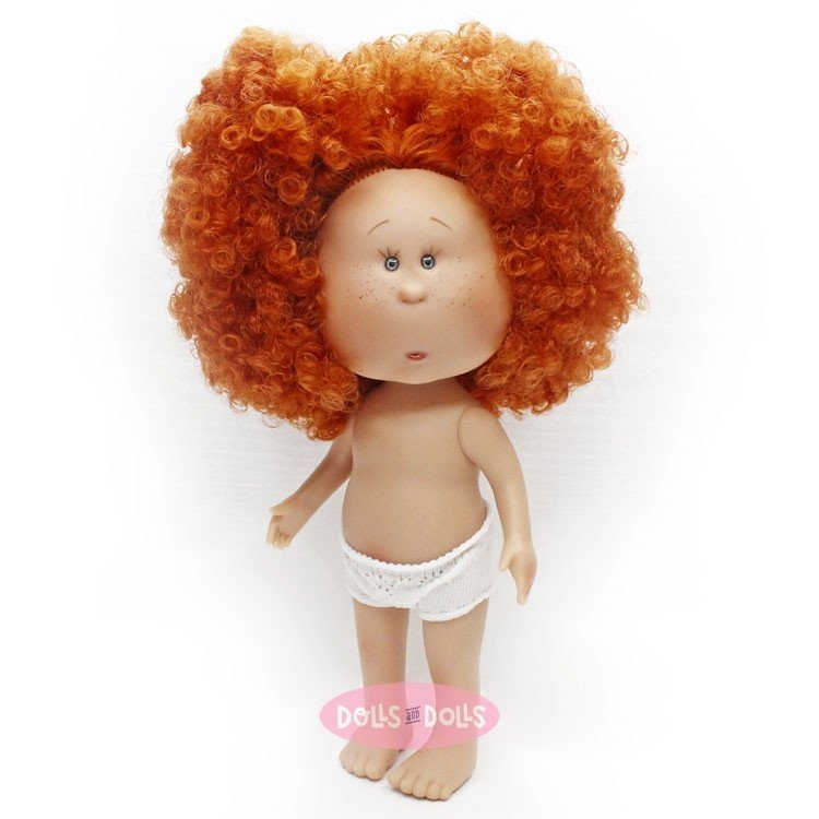 Muñeca Nines d'Onil 30 cm - Mia con pelo pelirrojo rizado con coletas - Sin ropa