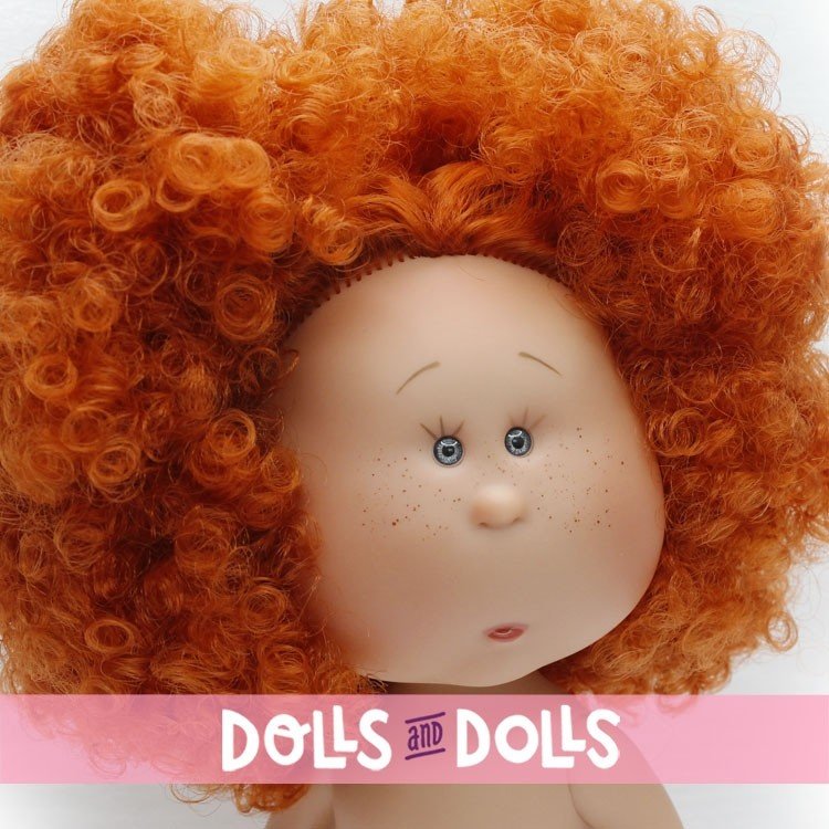 Muñeca Nines d'Onil 30 cm - Mia con pelo pelirrojo rizado con coletas - Sin ropa