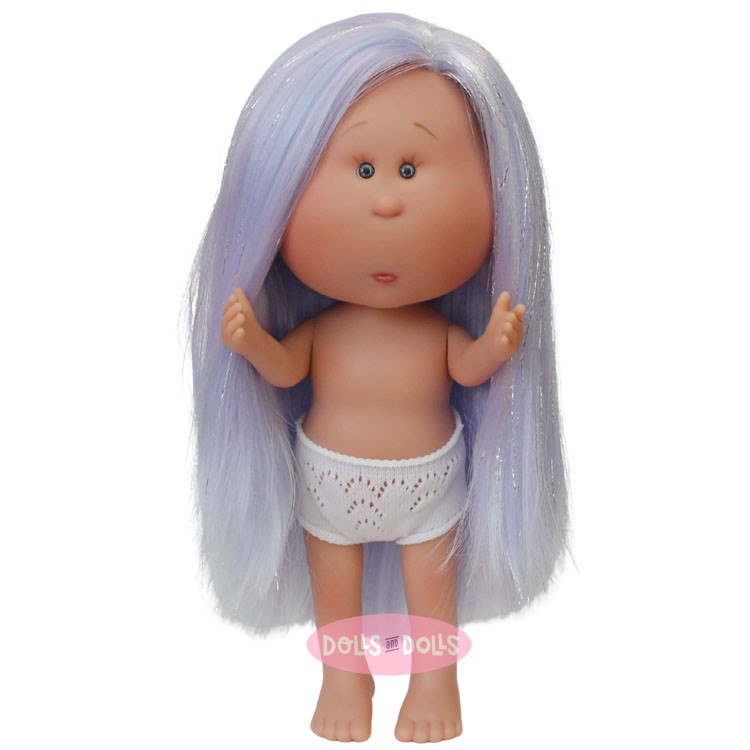 Muñeca Nines d'Onil 30 cm - Mia con pelo mutlicolor y mechas - Sin ropa