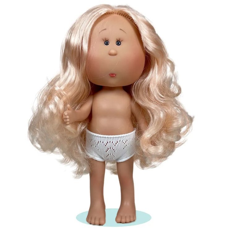 Muñeca Nines d'Onil 30 cm - Mia con pelo ondulado rubio - Sin ropa