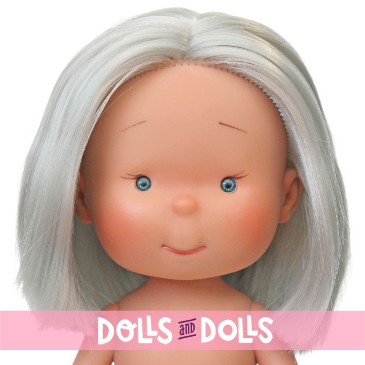 Muñeca Nines d'Onil 30 cm - Pippa con pelo corto liso plateado - Sin ropa