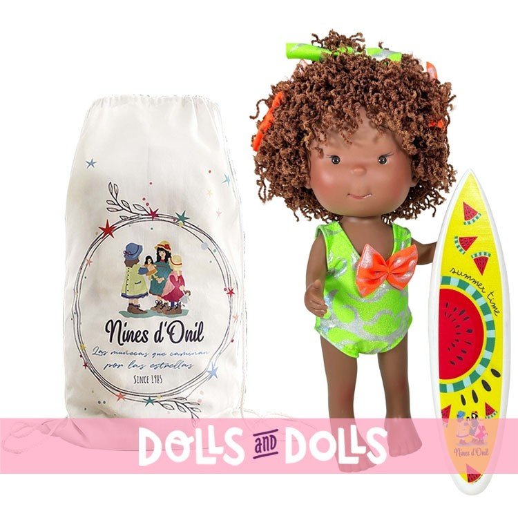 Muñeca Nines d'Onil 30 cm - Pippa Summer con pelo moreno rizado