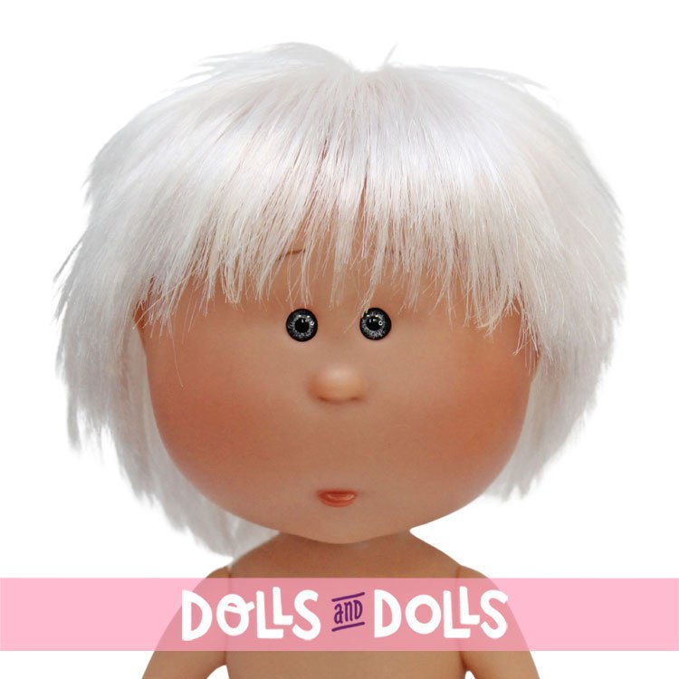 Muñeco Nines d'Onil 23 cm - Little Mio con pelo blanco y ojos grises - Sin ropa