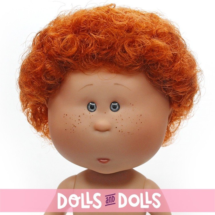 Muñeco Nines d'Onil 23 cm - Little Mio con pelo pelirrojo rizado y ojos grises - Sin ropa