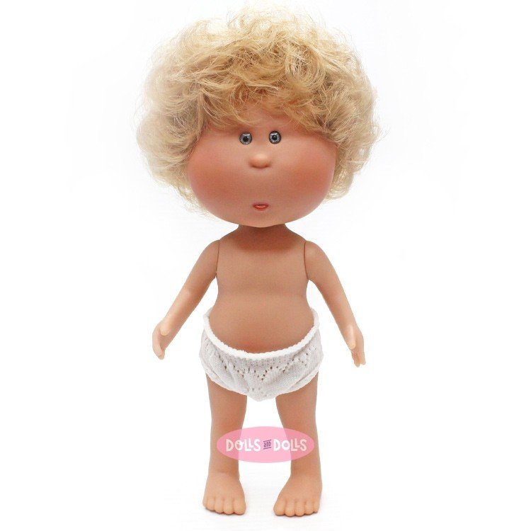 Muñeco Nines d'Onil 23 cm - Little Mio con pelo ondulado rubio - Sin ropa