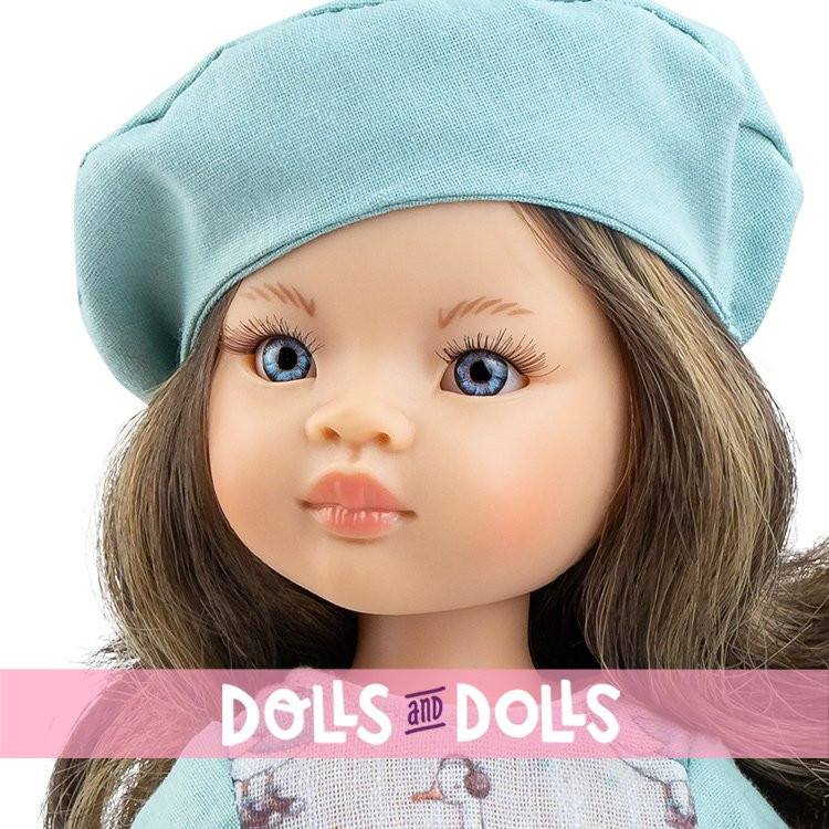 Muñeca Paola Reina 32 cm - Las Amigas Articuladas - Sofía con vestido azul estampado de patos