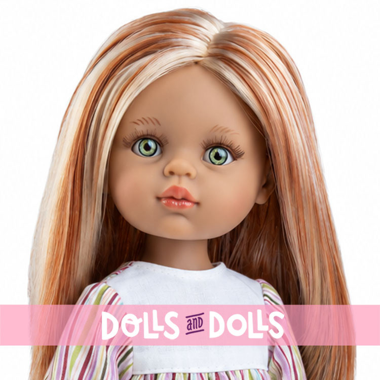 Muñeca Paola Reina 32 cm - Las Amigas - Caya con vestido multicolor