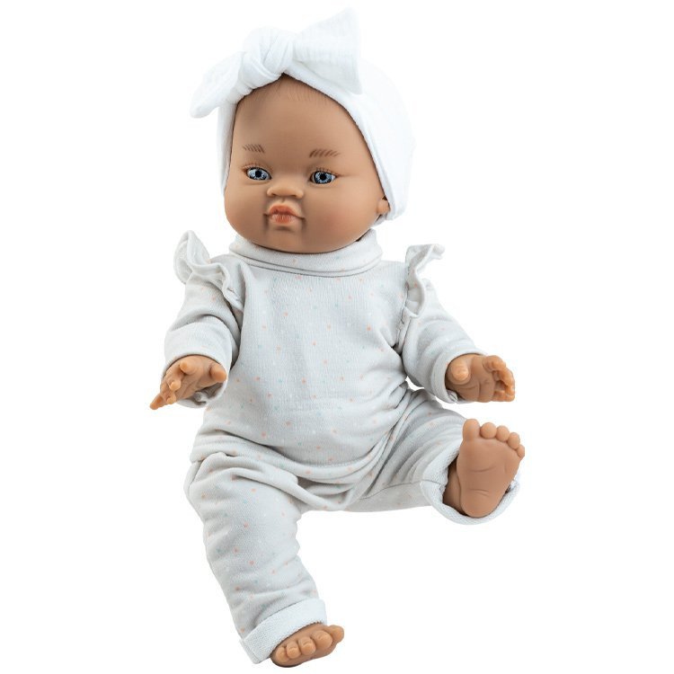 Muñeca Paola Reina 34 cm - Gordis - Olga con vestido blanco moteado