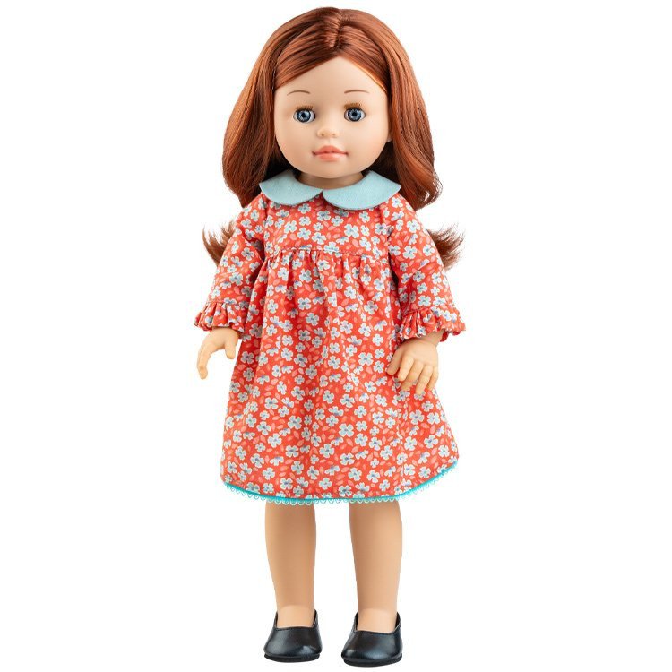 Muñeca Paola Reina 45 cm - Soy tú - Becca con vestido rojo de flores blancas