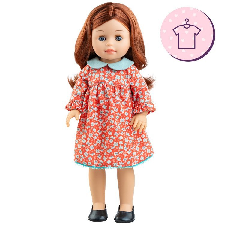 Ropa para muñecas Paola Reina 45 cm - Soy Tú - Becca - Vestido rojo de flores blancas