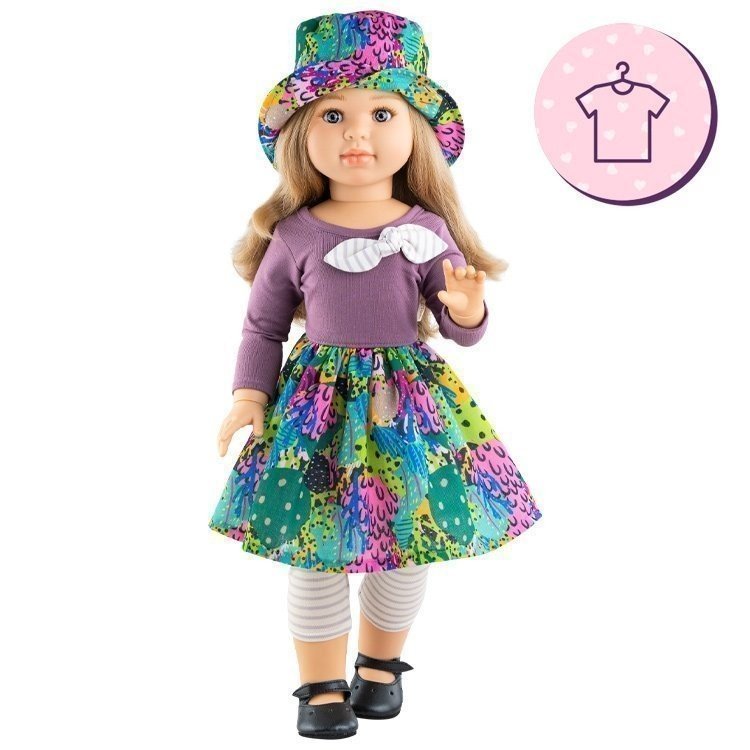 Ropa para muñecas Paola Reina 60 cm - Las Reinas - Raqui - Vestido de árboles y sombrero