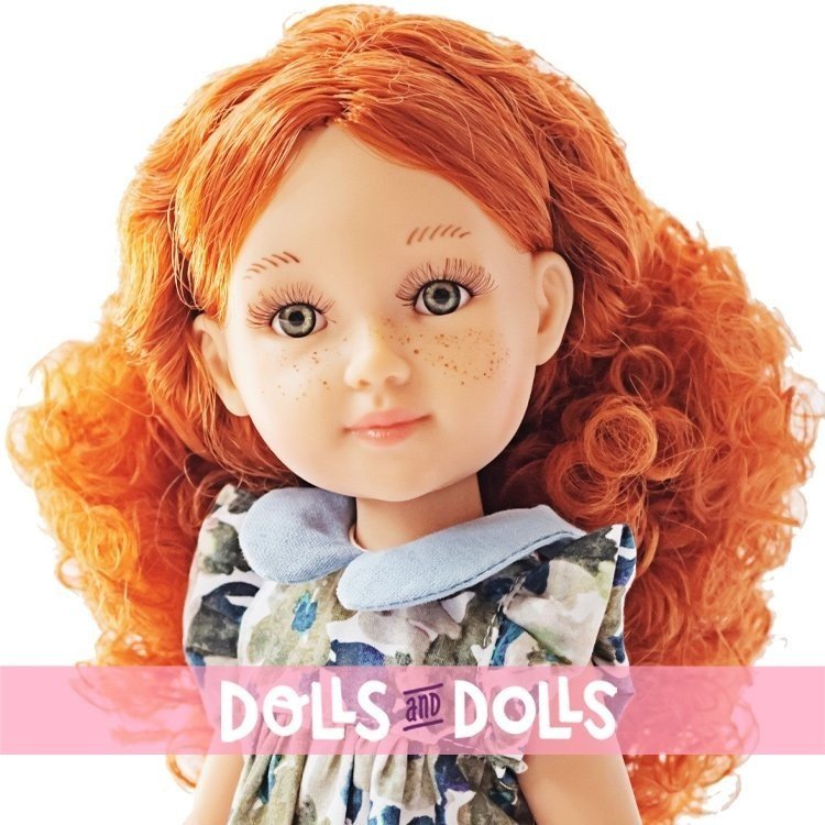 Muñeca Reina del Norte 32 cm - Ana con vestido con estampado natural