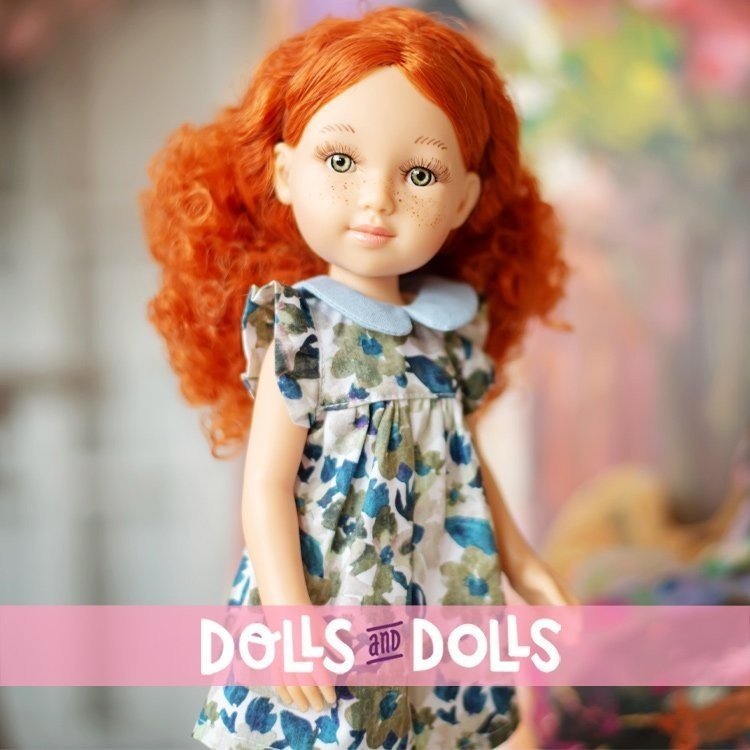 Muñeca Reina del Norte 32 cm - Ana con vestido con estampado natural