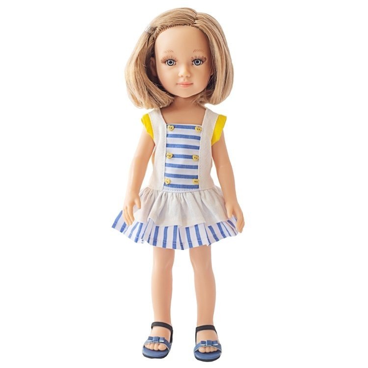 Muñeca Reina del Norte 32 cm - Blanca con corte francés y vestido marinero