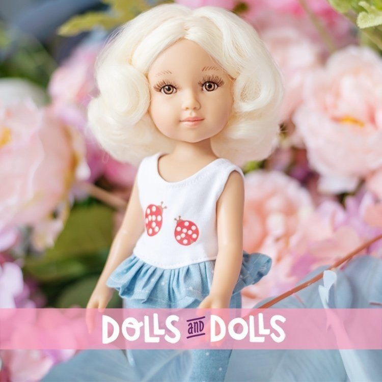 Muñeca Reina del Norte 32 cm - Michelle con top mariquitas y pantalones azules con lunares