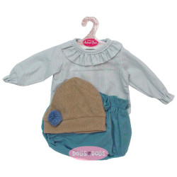 Ropa para muñecos Antonio Juan 40 - 42 cm - Colección Sweet Reborn - Camiseta a rayas con pantalón azul y gorro