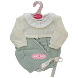 Ropa para muñecos Antonio Juan 40-42 cm - Conjunto verde-beige con gorro