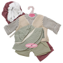 Ropa para muñecos Antonio Juan 40-42 cm - Conjunto verde-beige con sombrero y saco