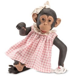 Muñeco animal Así 32 cm - Lola la Chimpancé con vestido Colección Patricia
