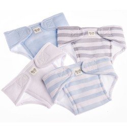 Complementos para muñecas Berenguer Boutique 36 cm - Pack de 4 Pañales - Azul