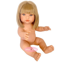Muñeca D'Nenes 34 cm - Lean chica con pelo rubio liso sin ropa