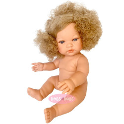 Muñeca D'Nenes 34 cm - Lean chica con pelo rubio con moños sin ropa