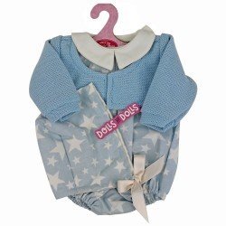 Ropa para muñecos Antonio Juan 40-42 cm - Pelele de estrellas azul con capota y chaqueta