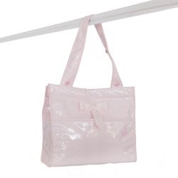 Complementos Bebelux para muñecas - Bolso bandolera de charol rosa para cochecito