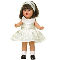 Muñeca Mini Mariquita Pérez 21 cm - Con vestido beige de fiesta