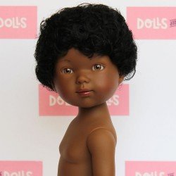 Muñeco Vestida de Azul 28 cm - Los Amigos de Carlota - Omar pelo negro afro sin ropa