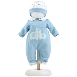 Ropa para Muñecas Llorens 38 cm - Body celeste con estampado de elefante