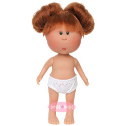 Muñeca Nines d'Onil 23 cm - Little Mia con pelo pelirrojo con moños y ojos verdes - Sin ropa