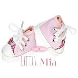 Complementos para muñecas Nines d'Onil 23 cm - Little Mia - Zapatillas rosas fashion con cordones