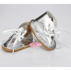 Complementos para muñecas Nines d'Onil 30 cm - Mia y Pippa - Zapatos plateados con cordones