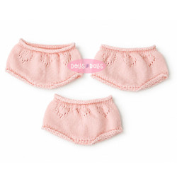Complementos para muñecas Nines d'Onil 30 cm - Mia y Pippa - Set de tres bragas caladas rosas