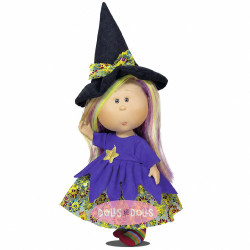 Muñeca Nines d'Onil 23 cm - Little Mia Brujita con pelo multicolor