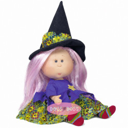 Muñeca Nines d'Onil 23 cm - Little Mia Brujita con pelo rosa con brillos