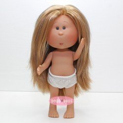 Muñeca Nines d'Onil 23 cm - Little Mia rubia con pelo liso - Sin ropa