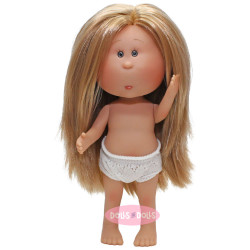 Muñeca Nines d'Onil 23 cm - Little Mia rubia con pelo liso - Sin ropa