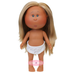 Muñeca Nines d'Onil 23 cm - Little Mia con pelo liso rubio y ojos azules - Sin ropa