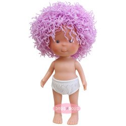 Muñeca Nines d'Onil 23 cm - Little Pippa con pelo lana lila - Sin ropa