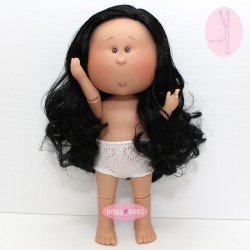 Muñeca Nines d'Onil 30 cm - Mia ARTICULADA - Mia con pelo negro ondulado - Sin ropa