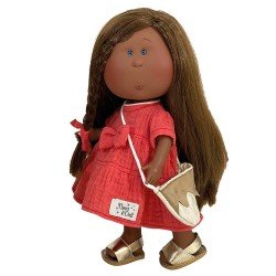 Muñeca Nines d'Onil 30 cm - Mia negra con pelo liso y conjunto rojo