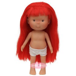 Muñeca Nines d'Onil 30 cm - Pippa con pelo rojo con flequillo y ojos grises - Sin ropa