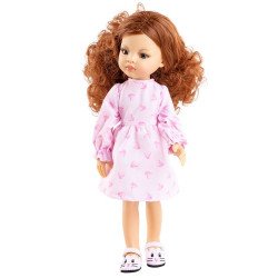 Muñeca Paola Reina 32 cm - Las Amigas - Celia con vestido rosa de corazones